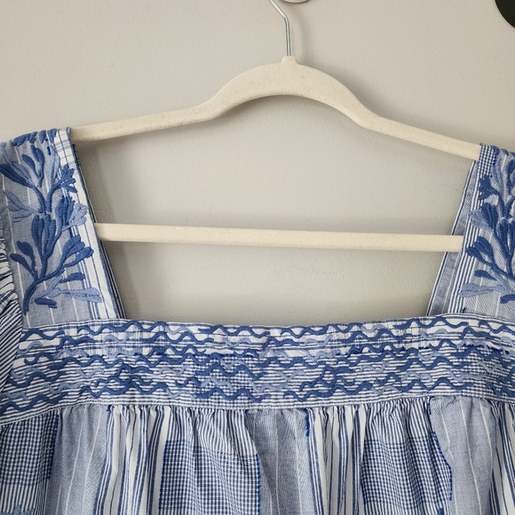 Johnny Was Marbella Embroidered Square Neck Dress Size XL - Picture 5 of 10